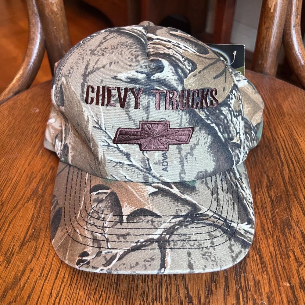 Vintage looking new camo hat w chevy logo